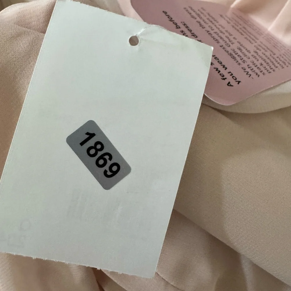 Thread Off-The-Shoulder Lux Chiffon Draped Neckline Maxi Dress Cameo 8R - Picture 9 of 11